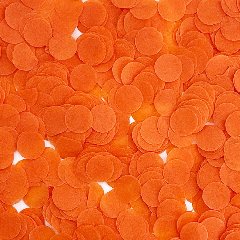 Wrapables Orange 0.5" Round Tissue Paper Confetti Image