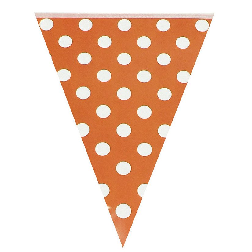 Wrapables Orange Polka Dots Triangle Pennant Banner Party Decorations Image
