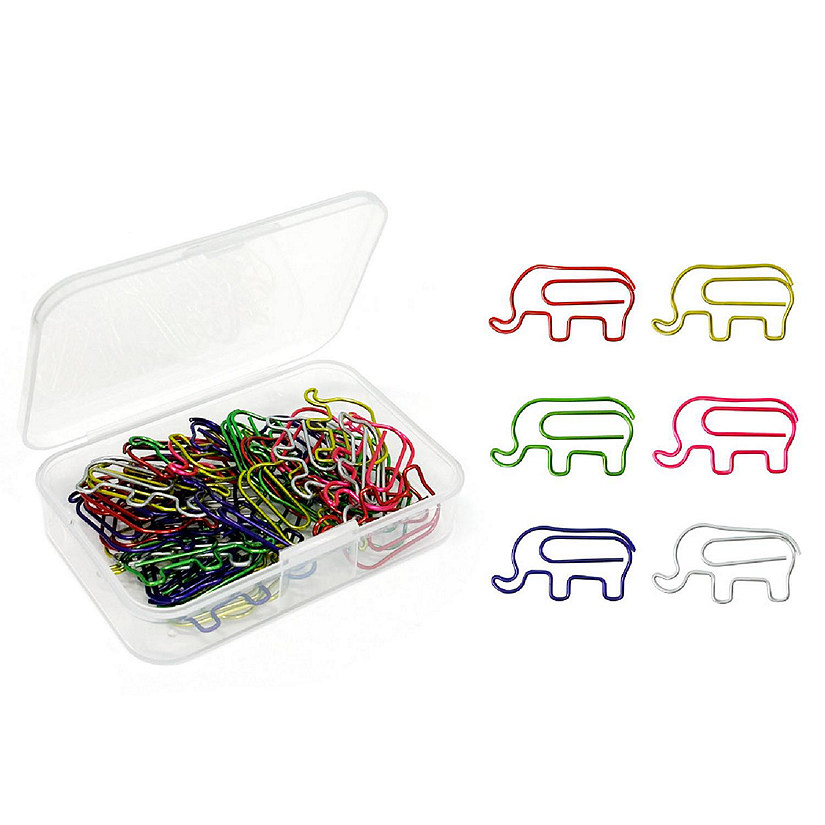 Wrapables Paper Clips (Set of 50), Elephants Image