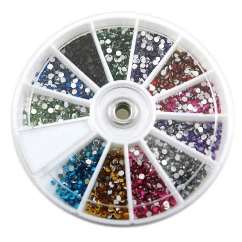 Wrapables Rhinestones 2400 Piece 12 Color Nail Art Nailart Manicure Wheels Image