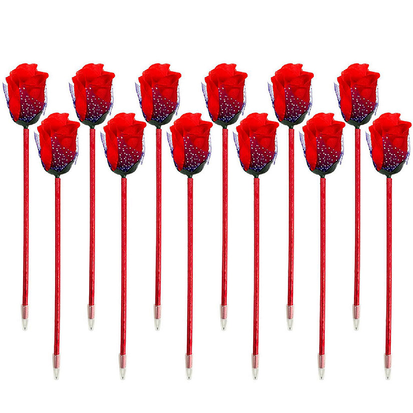 Wrapables Rose Flower Ballpoint Pens (Set of 12) Image