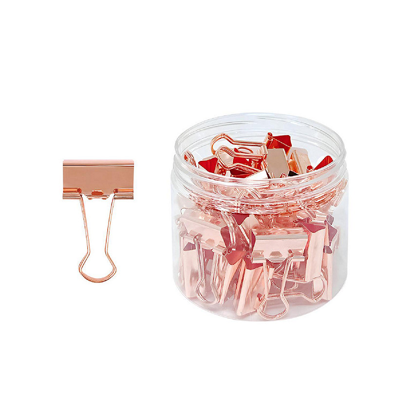 Wrapables Rose Gold Small Binder Clips, Paper Clamps, Paper Clips, (Set of 40) Image