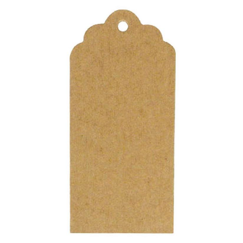 Wrapables Scalloped Gift Tags/Kraft Hang Tags with Free Cut Strings, (20pcs) Image