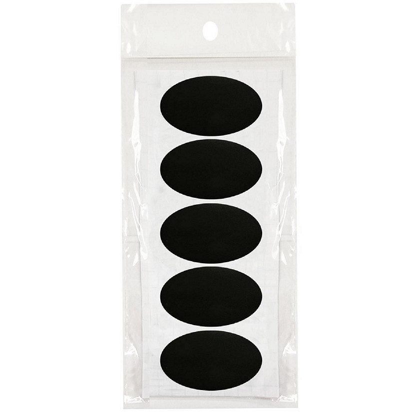 Wrapables Set of 50 Chalkboard Labels / Chalkboard Stickers, 2.25" x 1.5" Oval Image