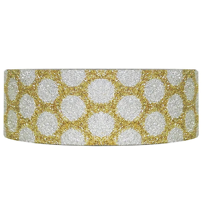 Wrapables Shimmer Washi Masking Tape, Gold Dots Image