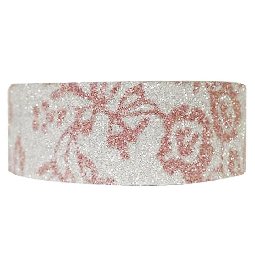 Wrapables Shimmer Washi Masking Tape, Pink Flora Image