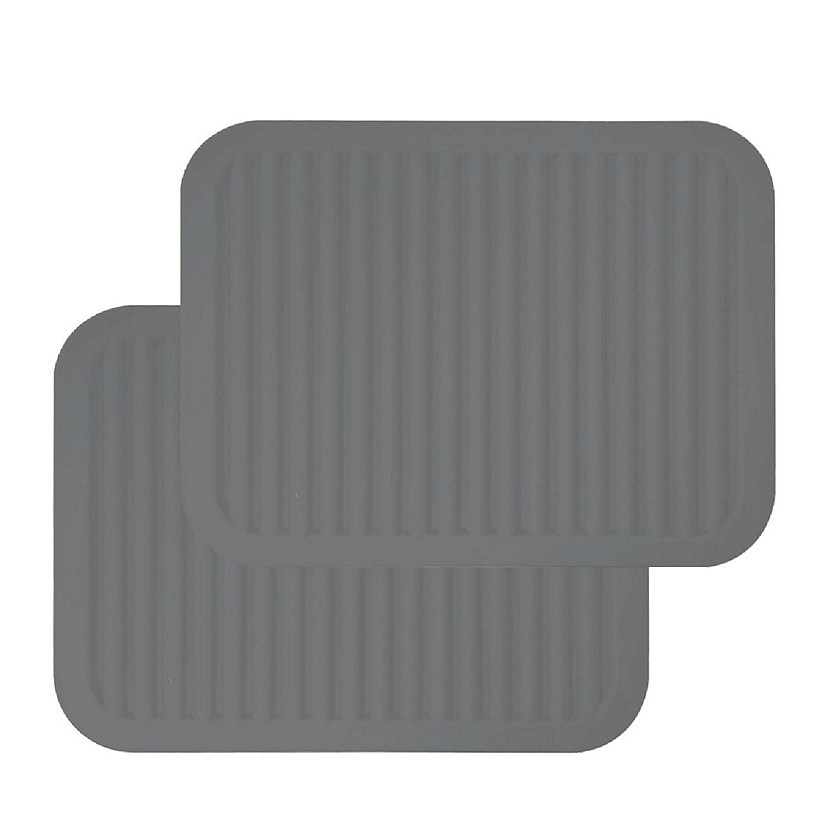 Wrapables Silicone Trivet, Multi-use Durable Flexible Non-Slip Insulated Silicone Mat (Set of 2), Dark Grey Image