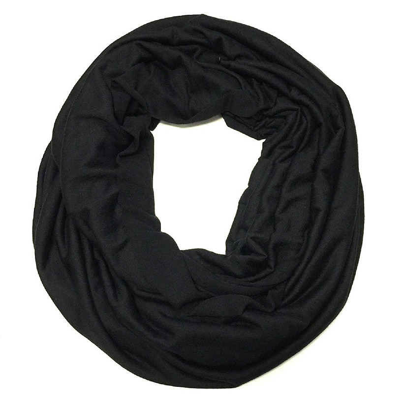 Wrapables Soft Jersey Knit Infinity Scarf, Black Image