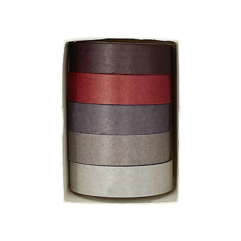 Wrapables Solid Color 10mm x 5M Washi Tape (Set of 5), Dusk Image