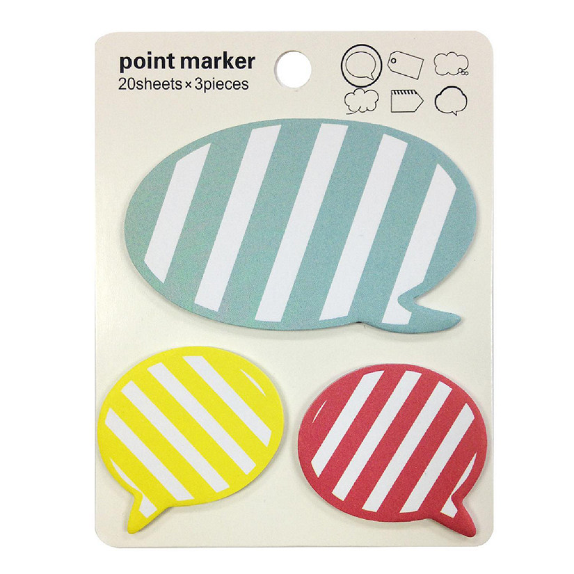 Wrapables Striped Talking Bubble Sticky Notes Image