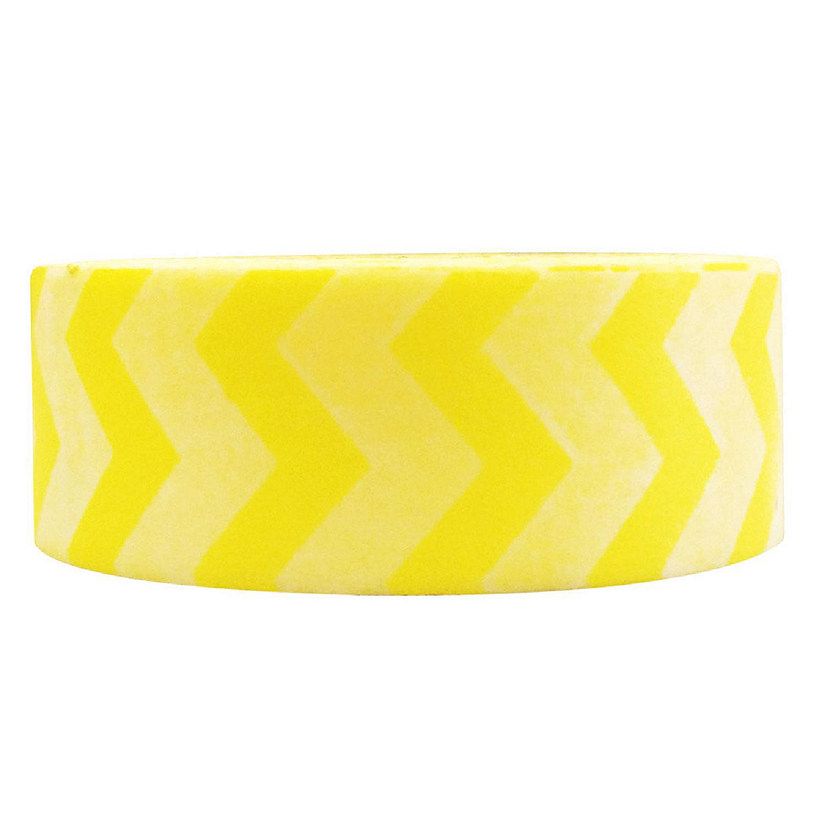 Wrapables Striped Washi Masking Tape, Light Yellow Short Chevron Image