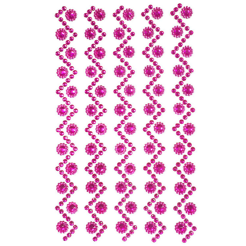 Wrapables Sunflower and Round Acrylic Self Adhesive Crystal Gem Stickers, Rose Red Image