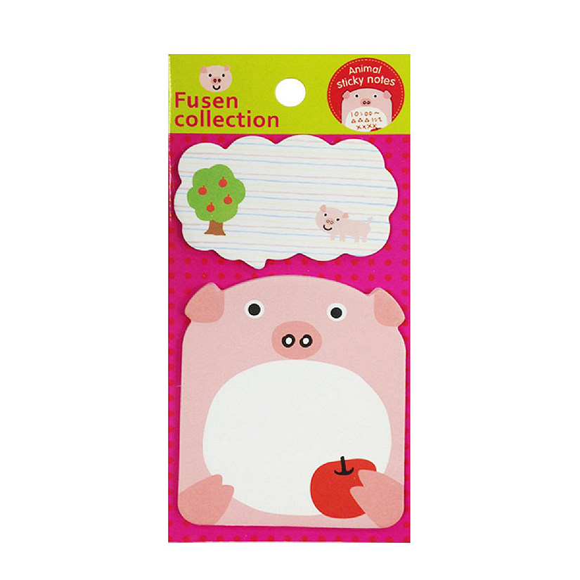 Wrapables Talking Animal Memo Bookmark Sticky Notes (Set of 2), Pig Image