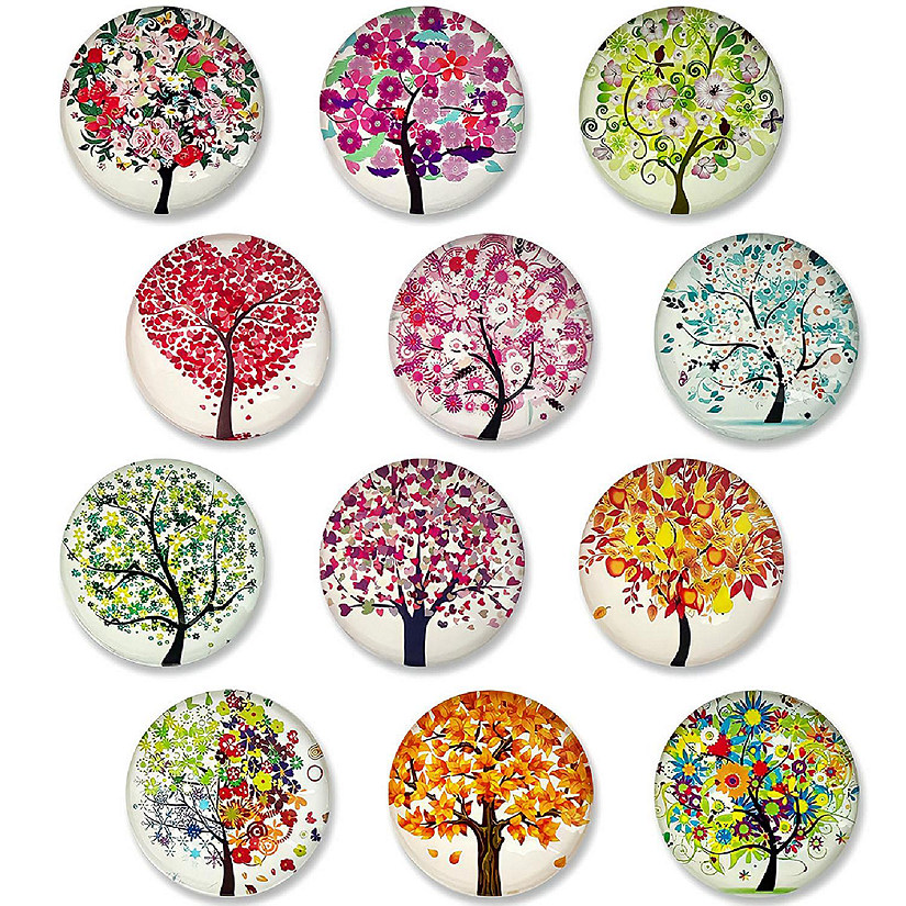 Wrapables Tree Love Crystal Glass Magnets, Refrigerator Magnets (Set of 12) Image