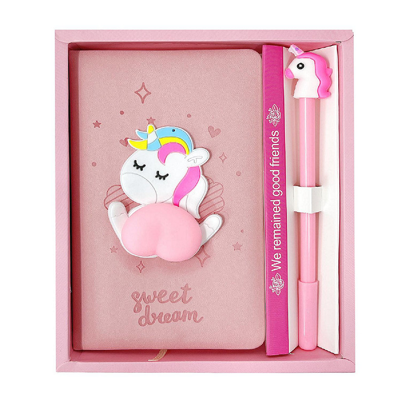 Wrapables Unicorn Butt Cute Notebook Gel Pen Set, Diary Journal Gift Set, Image