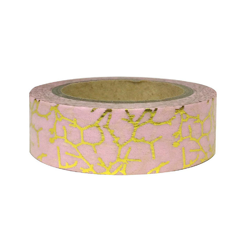 Wrapables Washi Tapes Decorative Masking Tapes, Gold and Pink Branches Image