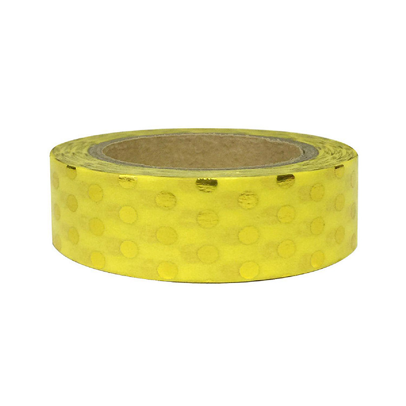 Wrapables Washi Tapes Decorative Masking Tapes, Gold and Yellow Dots Image