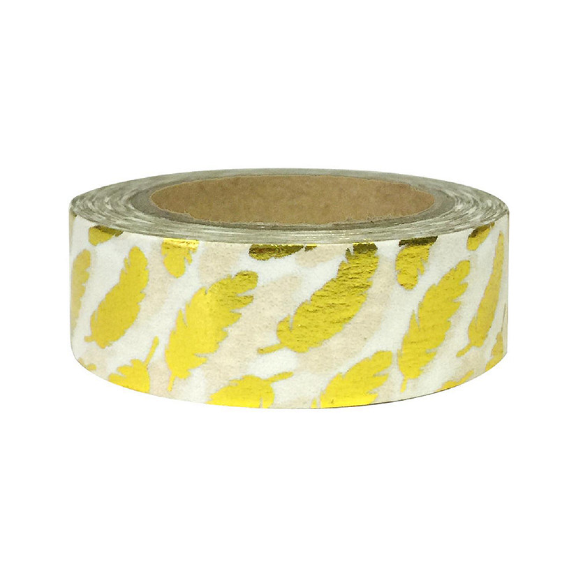 Wrapables Washi Tapes Decorative Masking Tapes, Gold Feathers Image