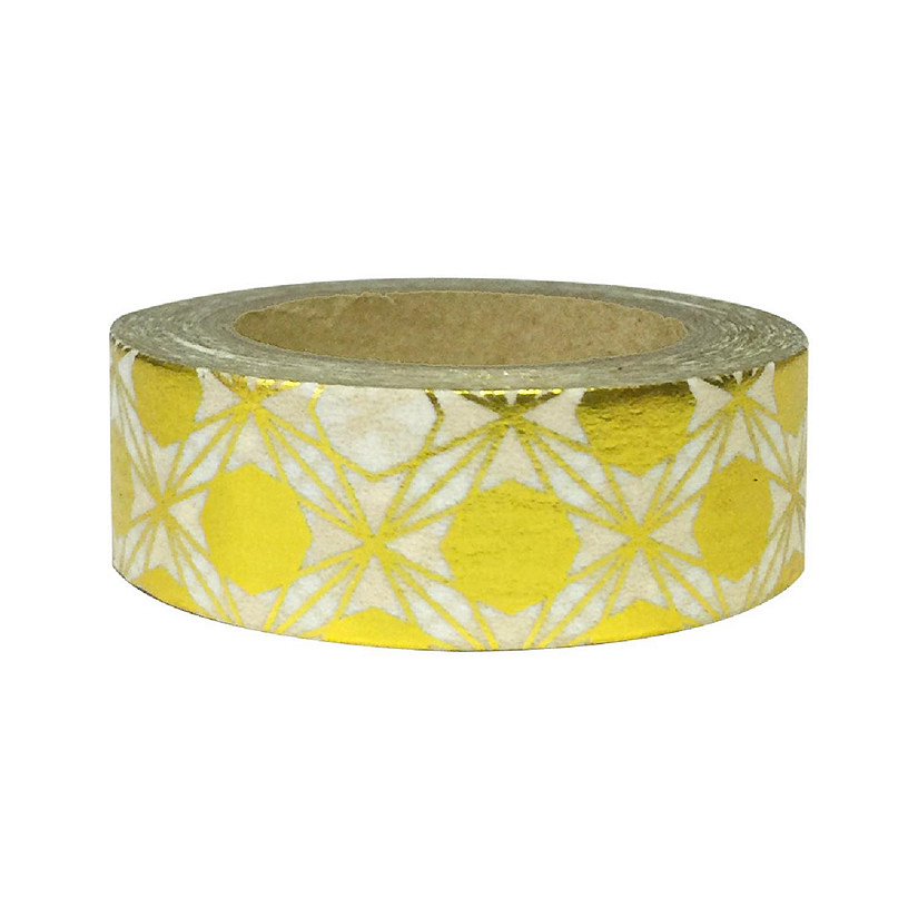 Wrapables Washi Tapes Decorative Masking Tapes, Gold Geometrics Image