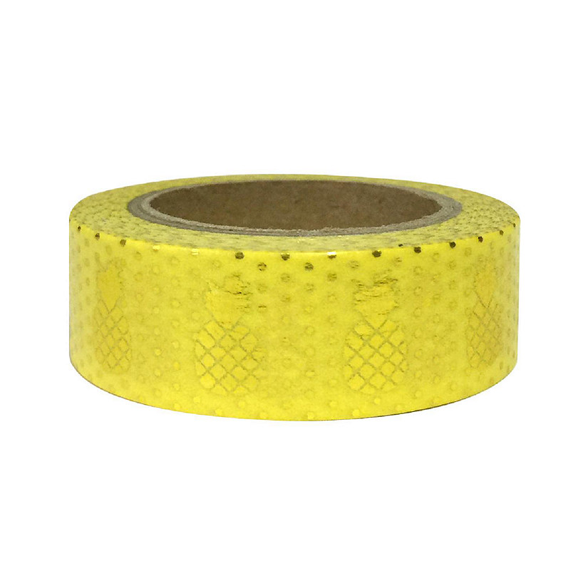 Wrapables Washi Tapes Decorative Masking Tapes, Pineapples Yellow Image