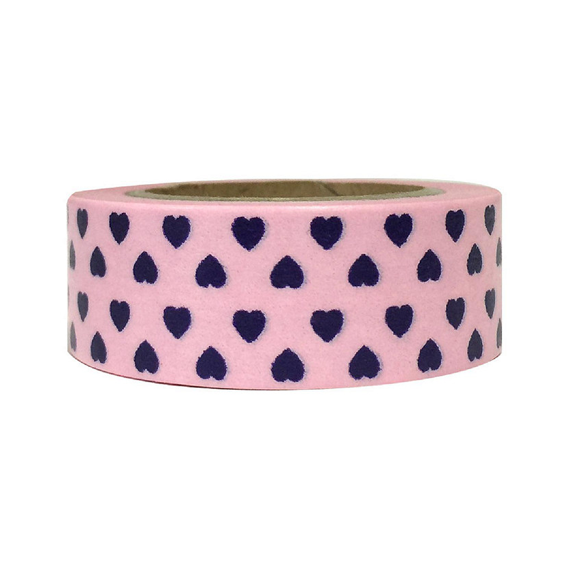 Wrapables Washi Tapes Decorative Masking Tapes, Purple and Pink Hearts Image