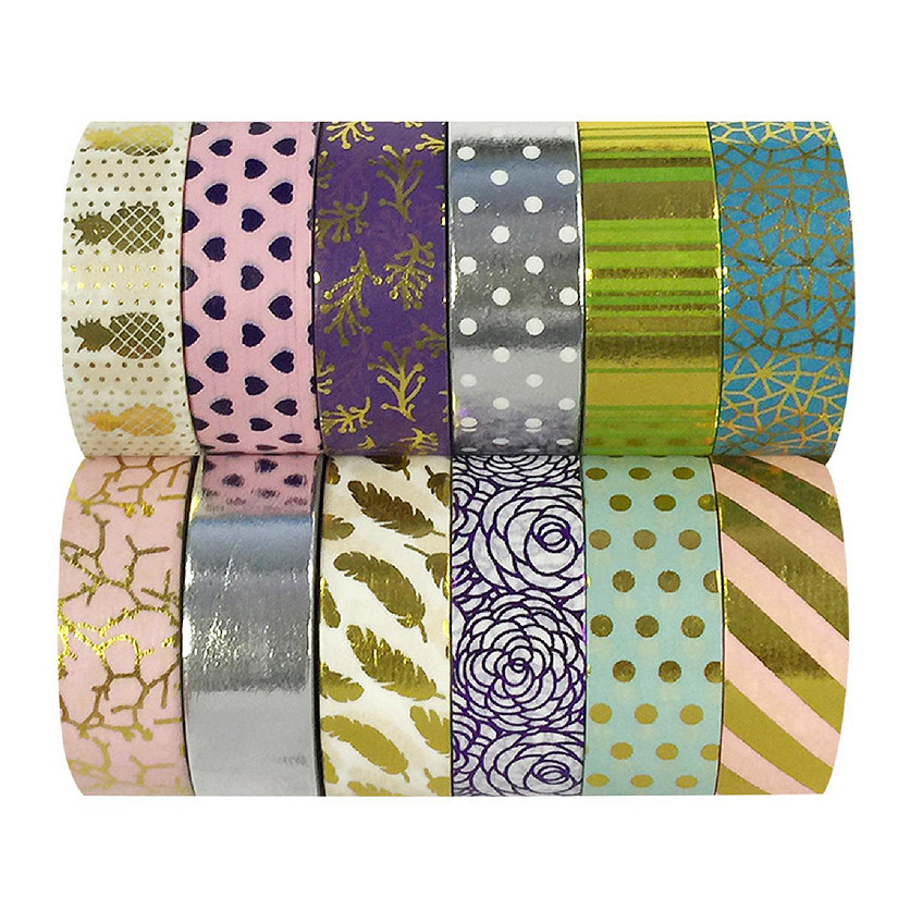 Wrapables Washi Tapes Decorative Masking Tapes, Set of 12, ADSET61 Image