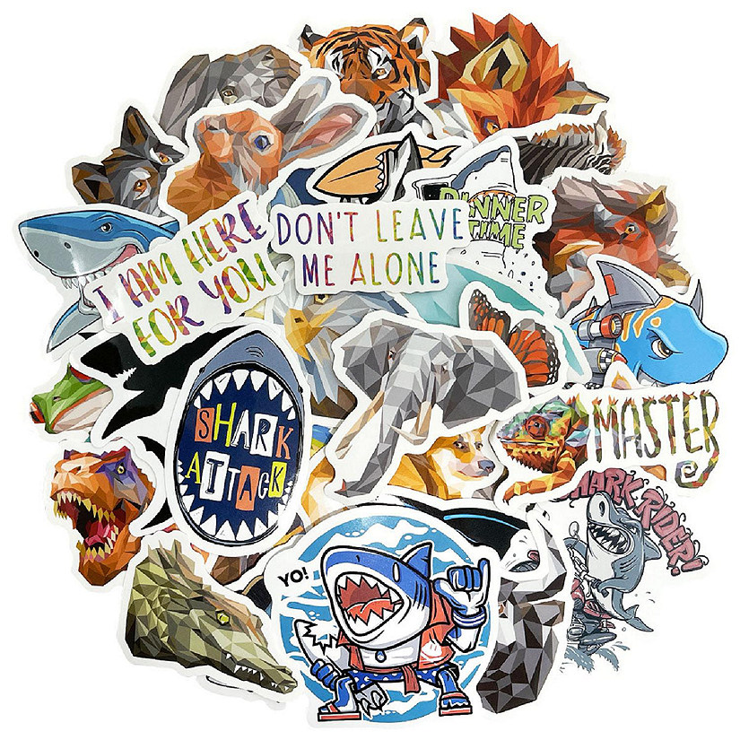 Wrapables Waterproof Vinyl Stickers for Water Bottles, Laptops, 100pcs, Majestic Creatures Image