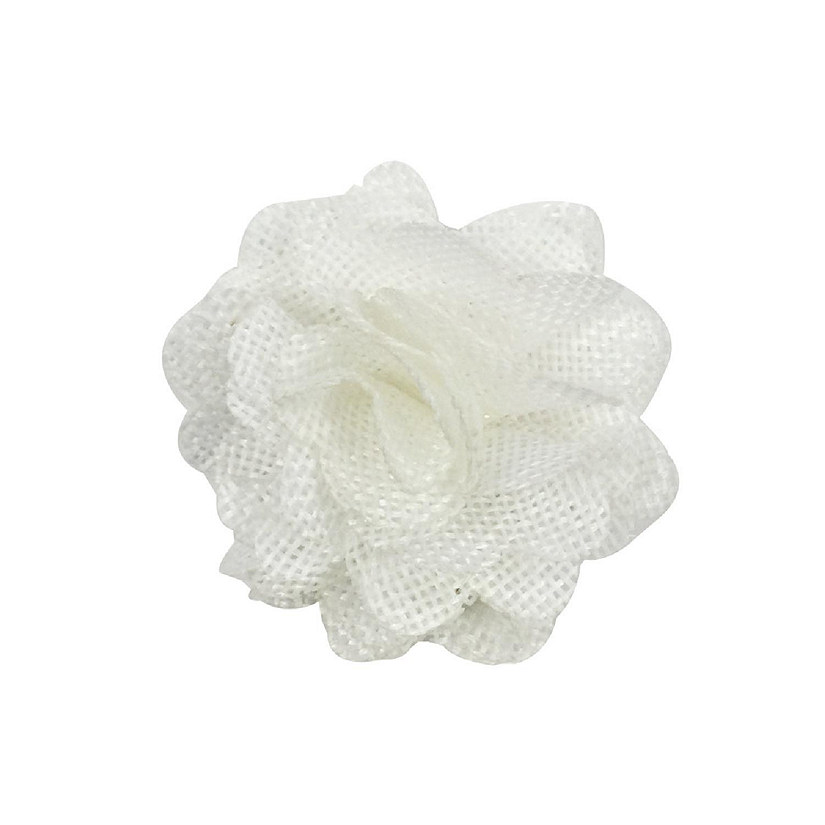 Wrapables White Burlap Flower Embellishment Burlap Roses (20pcs) Image