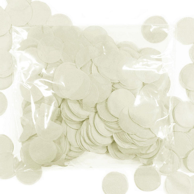 Wrapables White Round Tissue Paper Confetti 1" Circle Confetti Image
