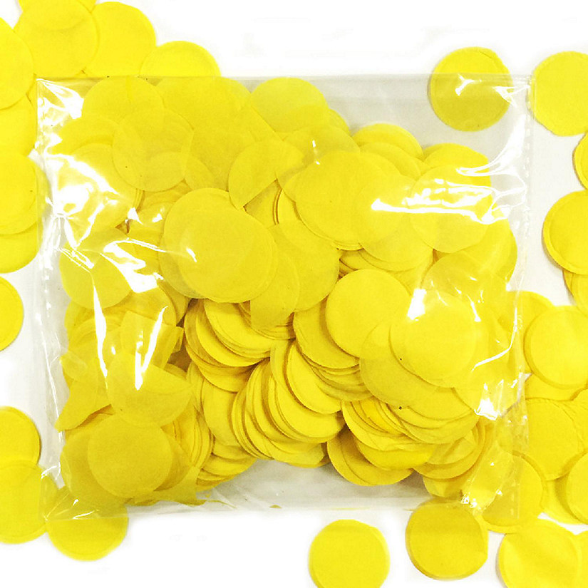 Wrapables Yellow Round Tissue Paper Confetti 1" Circle Confetti Image