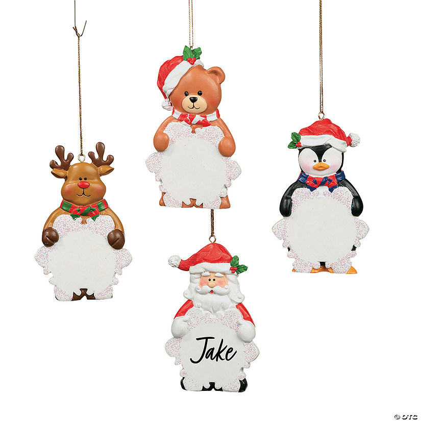 Write-A-Name Snowflake Character Resin Ornaments - 12 Pc. Image
