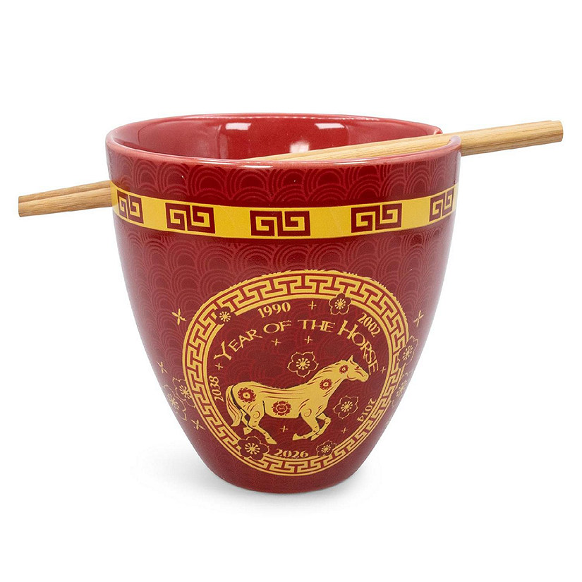 Year Of The Horse Chinese Zodiac 16-Ounce Ramen Bowl and Chopstick Set Image