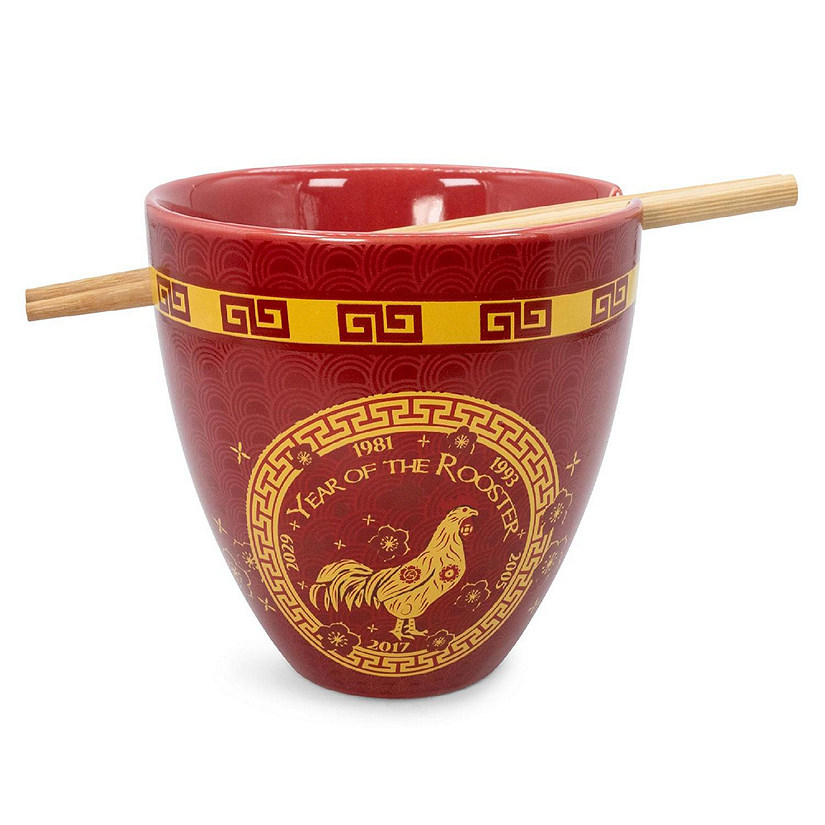 Year Of The Rooster Chinese Zodiac 16-Ounce Ramen Bowl and Chopstick Set Image