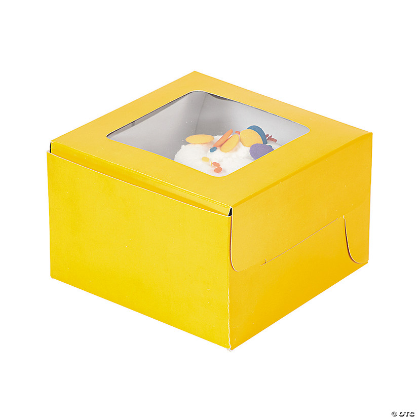 Yellow Cupcake Boxes - 12 Pc. Image