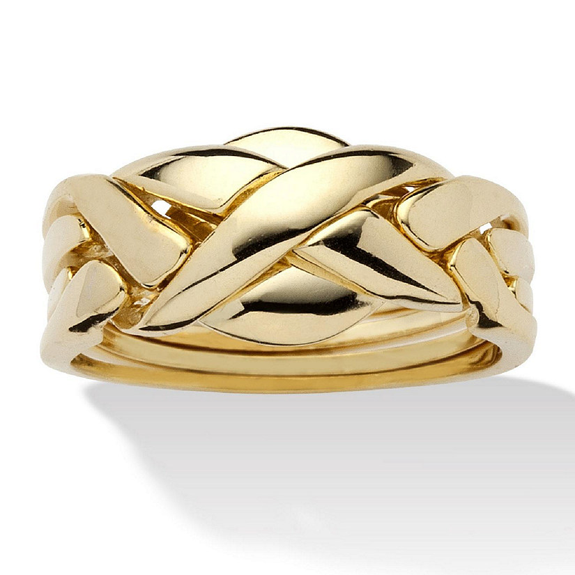 Yellow Gold-Plated Braided Puzzle Ring Size 9 Image