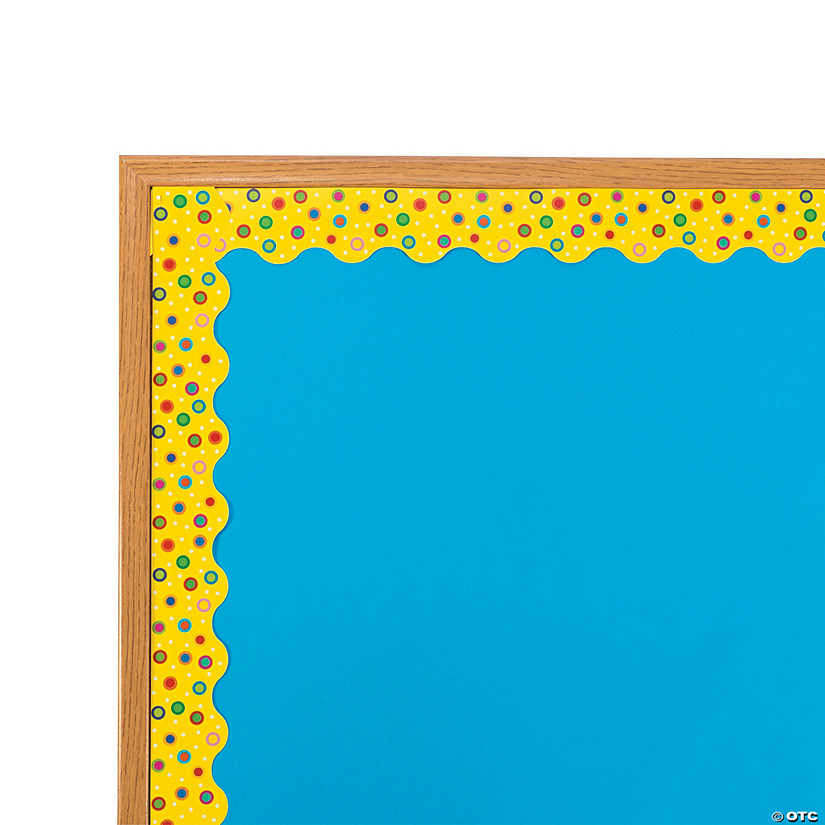Yellow Polka Dot Bulletin Board Borders with Scalloped Edge