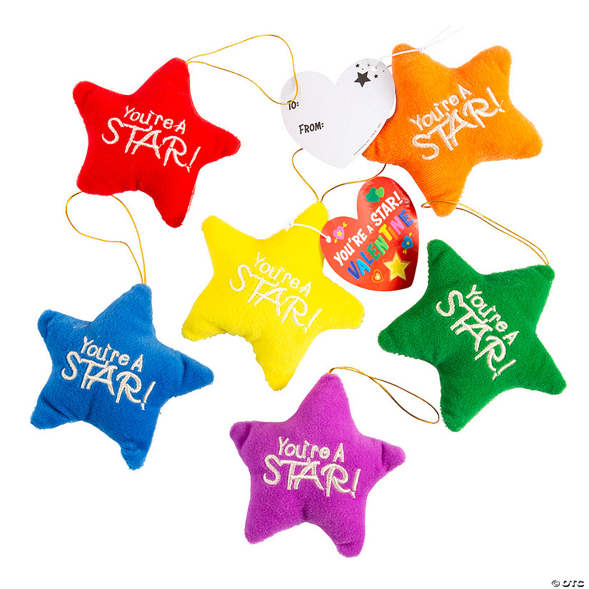 You&#8217;re a Star Stuffed Valentine Exchanges with Card for 12 Image