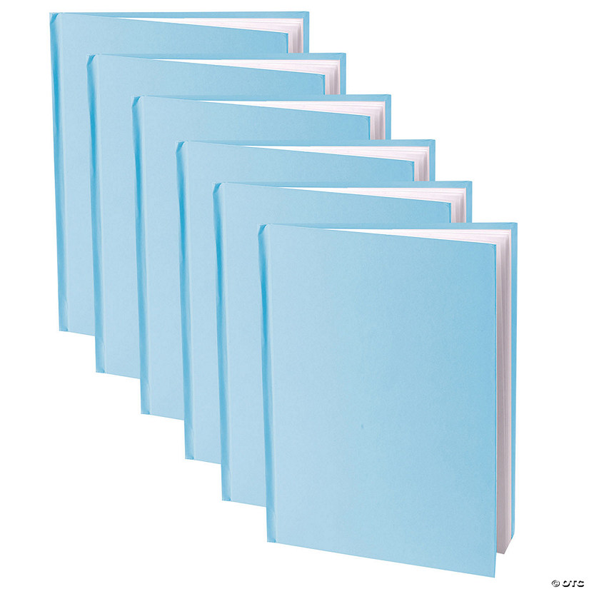 Young Authors Young Authors Blue Hardcover Blank Book, White Pages, 11"H x 8-1/2"W Portrait, 14 Sheets/28 Pages, Pack of 6 Image