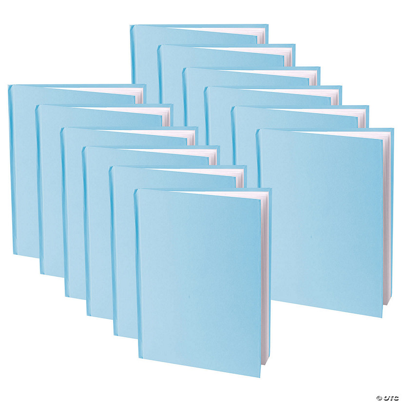 Young Authors Young Authors Blue Hardcover Blank Book, White Pages, 8"H x 6"W Portrait, 14 Sheets/28 Pages, Pack of 12 Image