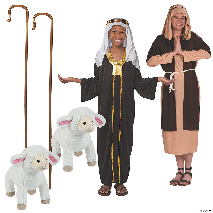 Youth Large Shepherd Costume Kit with Props Image