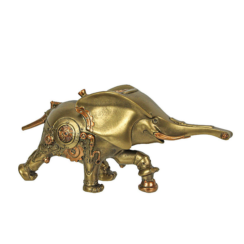 Zeckos Bronze and Copper Finish Steampunk Elephant Statue Decorative Home Decor Figurine Image