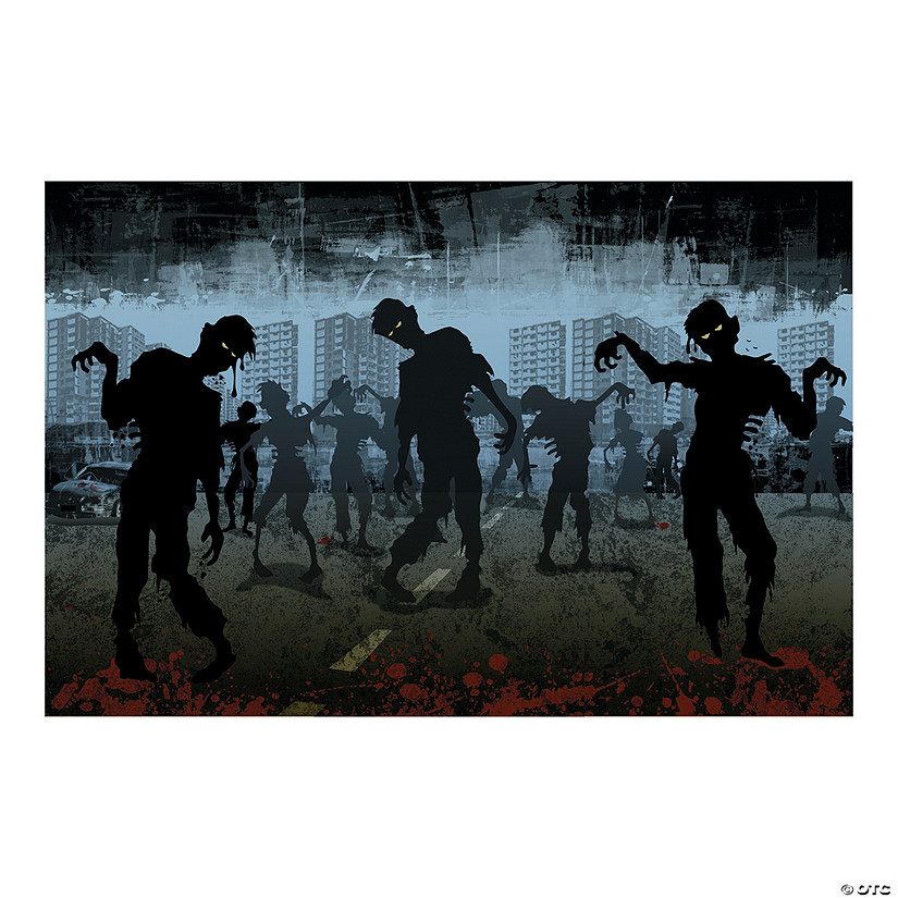 Zombies Backdrop Halloween Decoration - 3 Pc. Image