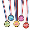 1 1/2" Bulk 50 Pc. Motivational Award Medal Necklace Assortment Image 1