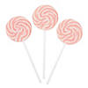 1 3/4" 14 oz. Pink & White Swirl Strawberry Lollipops - 24 Pc. Image 1