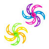 1 3/4" Bulk 48 Pc. Multicolored Neon Plastic Spin Top Fidgets Image 1