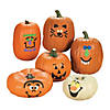 1/4" - 5 1/2" Halloween Foam Pumpkin Decorating Craft Kit - Makes 12 Image 1