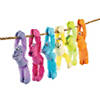 10 1/2" - 11" Neon Solid Color Long Arm Stuffed Fuzzy Gorillas - 12 Pc. Image 1