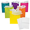 10 1/2" x 13" Large Neon Gift Bags with Tissue Paper Kit for 12 Image 1