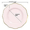 10.25" Pink with Gold Rim Round Blossom Disposable Plastic Dinner Plates (50 Plates) Image 2