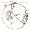10.25" White with Gold Antique Floral Round Disposable Plastic Dinner Plates (40 Plates) Image 2